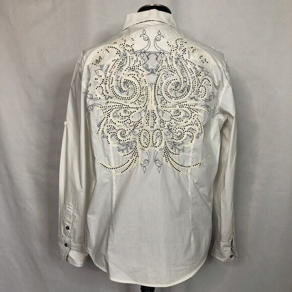 Toku White Cotton Embellished Shirt - Men’s L - Picture 2 of 9
